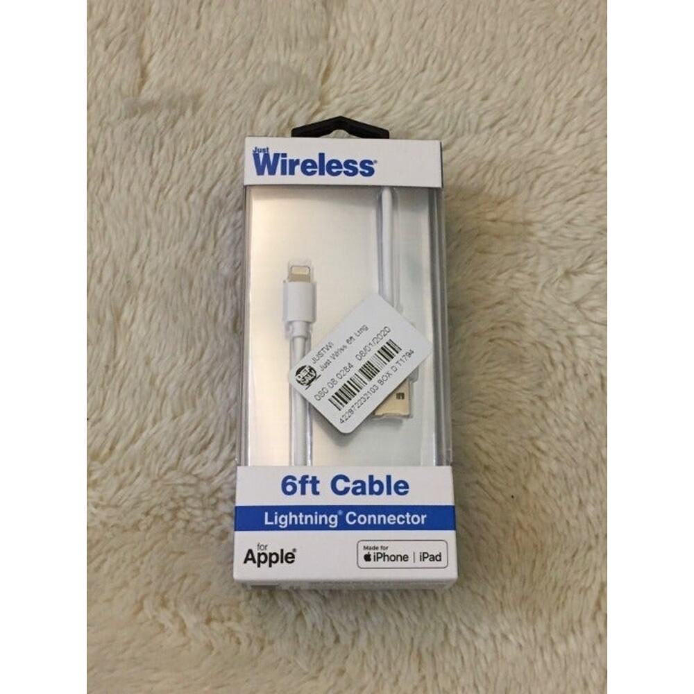 Just Wireless 6ft TPU Lightning to USB-A Cable - White